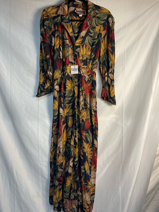 Mindy Malone Dresses & Skirts - Tropical Midi Shirt Dress Boho Fall Button Front 3/4 Sleeve